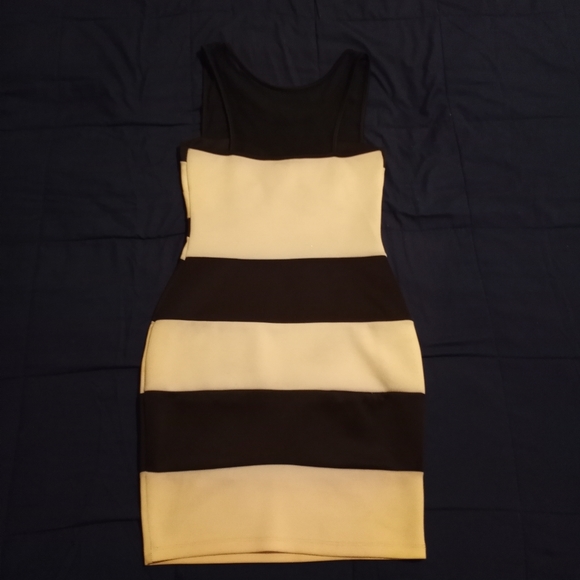 Cameo Black & Beige Stripe Dress - Picture 2 of 3